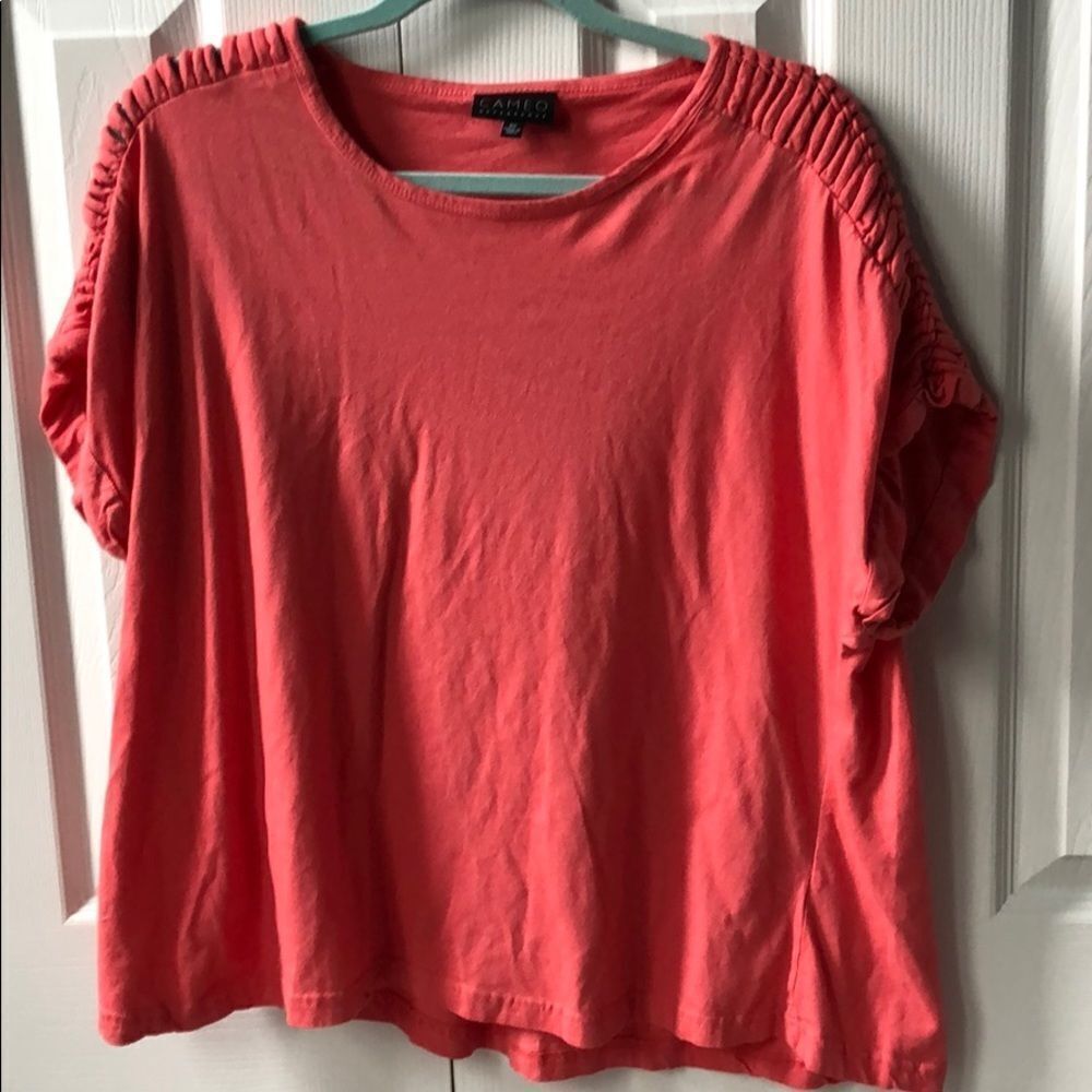 🍭6/$30 Cameo Modal Cotton Blend Short Sleeve Coral top 2X